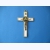Krzyż metalowy z medalem Św.Benedykta 12 cm.Biały